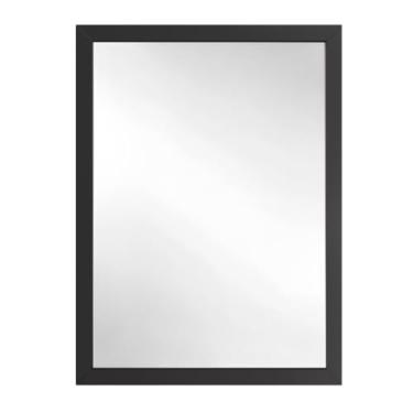 Imagem de Espelhos Decorativo 24x33 Com Moldura de Madeira Preta Branca Dourada ou Tabaco para Quarto Sala Banheiro Salão de Beleza Manicure Hall de Entrada (Preto)