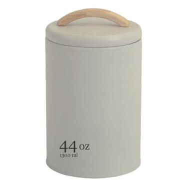 Imagem de Pote Para Mantimento Sense Lata Com Tampa Bambu Decorativo Bege 1,3L OU