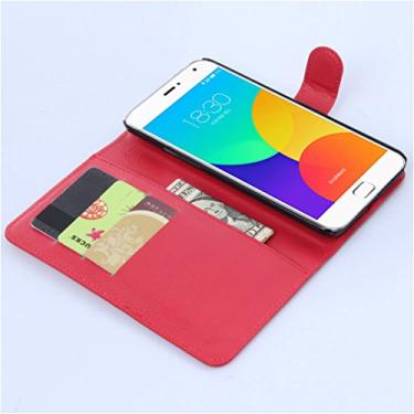 Imagem de Capa MEIZU MX4 Pro – Capa carteira com suporte de couro PU Manyip para MEIZU MX4 Pro, capa de proteção de telefone estilo empresarial, capa com [compartimentos para dinheiro e cartão]