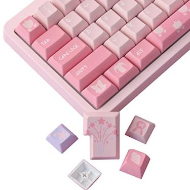 Imagem de JOMKIZ Conjunto de teclas personalizadas com perfil KCA de 143 teclas para teclado mecânico para jogos Cherry MX Gateron Kailh Switches