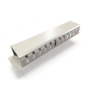 Imagem de Grid DCS Gerenciamento de cabos horizontais cinza claro 2U com 12 compartimentos (metal)