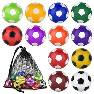 Imagem de Coopay 12 bolas de pebolim de 36 mm bolas de substituição de futebol de mesa multicoloridas oficiais bolas de jogo de mesa com um saco de cordão preto (12 cores mistas)
