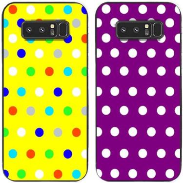 Imagem de 2 peças amarelo roxo colorido bolinhas impressas TPU gel silicone capa de telefone para Samsung Galaxy All Series (Galaxy Note 8)