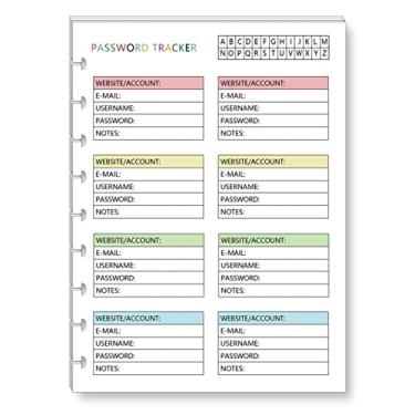 Imagem de Nova inserção Happy Planner para planejador feliz clássico de 9 discos, rastreador de senha colorida, acessórios Happy Planner, inserções pré-perfuradas Happy Planner 2023, refil de calendário Happy Planner