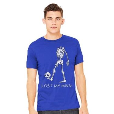 Imagem de TeeFury - Lost My Mind - Camiseta masculina Death, Skeleton,, Royal, XXG