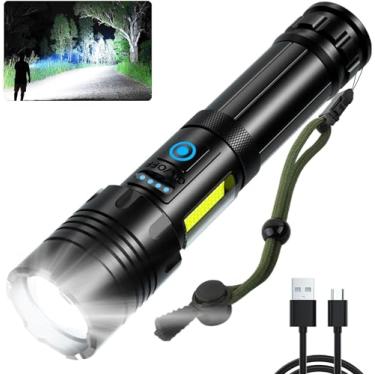 Imagem de Lanterna SuperBrilhante de 990.000 Lúmens, 7 Modos com Luz de Trabalho COB, à Prova d'água IPX6, Potente Lanterna de Mão