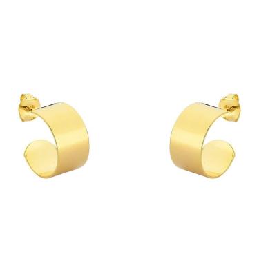 Imagem de Brinco Argola Larga Básica Banhado Ouro 18k