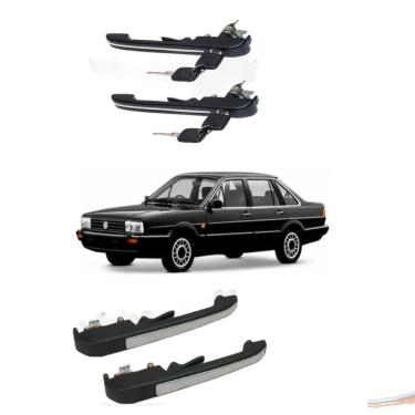 Imagem de Kit Maçanetas Externas Quantum Santana Friso Inox 4 Pt 92-98 - KIT / 4 [F103]