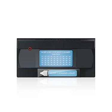 Imagem de Nicer Limpador de cabeça de videocassete para reprodutores de VHS, fita de limpeza de cabeça de vídeo VHS, tipo molhado
