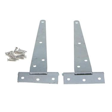 Imagem de Dobradiça em T resistente de 12,7 cm, 2 peças, dobradiças em T de ferro galvanizado para porta de metal de madeira, fácil instalação, forte resistência à corrosão - para portões de jardim, iate -