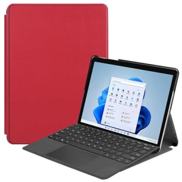 Imagem de Kepuch Capa Custer para Microsoft Surface Go3 2021/Go2 2020/Go 2018, capa rígida de couro PU ultrafina para Microsoft Surface Go3 2021/Go2 2020/Go 2018 - vermelha
