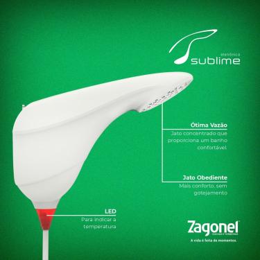 Imagem de Chuveiro Eletrônico Sublime Zagonel 7500W  Branco - 220V