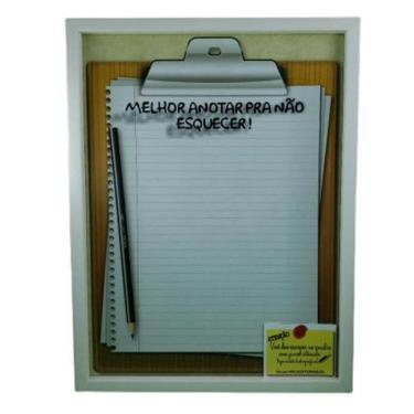 Imagem de Quadros Recados Lousa Em Vidro E Madeira Decorativo 30X40Cm