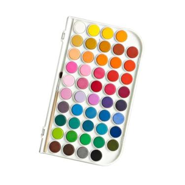 Imagem de rockible Conjunto de tinta com pincel e paleta suprimentos profissionais portáteis laváveis tinta para todas as idades, 48 Cores