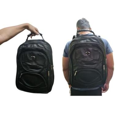 Imagem de Mochila Executiva Grande material sintético p/ Notebook Preto - Lynx p