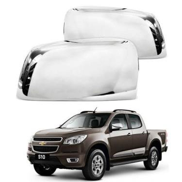 Imagem de Jogo Aplique Capa Cromada Retrovisor Chevrolet Nova S10 2020 - Shekpar