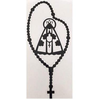 Imagem de Adesivo Nossa Senhora Aparecida Terço Preto Carro Moto - Marcon