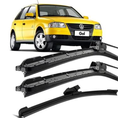 Imagem de Kit Palhetas Silicone Limpador Parabrisa 21" 19" 14E" Vw Gol G4 05 À 1