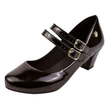 Imagem de Scarpin Bico Redondo Estilo Boneca Salto Conforto 40.023 - Donna Santa