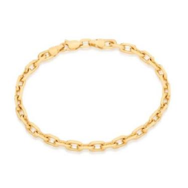 Imagem de Pulseira banhado ouro 3x 24k 18k e 22k masculina rommanel elo cadeado 