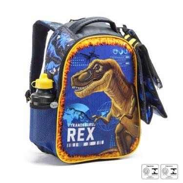 Imagem de Mochila lancheira estojo garrafa dinossauro escolar infantil - SEANITE