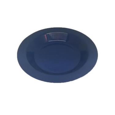 Imagem de Prato Plástico Merenda Escolar Azul 21 cm - 50 Pçs - MMT