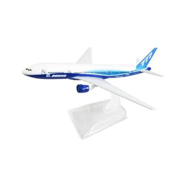 Imagem de Avião Boeing 777 Miniatura Colecionável de Metal Escala 1:400 Com Base