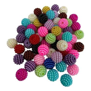 Imagem de Pérola Craquelada Colorida Atacado 250gr Aprox. 750 Miçangas - Adb