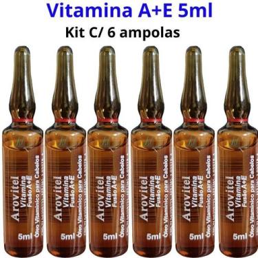 Imagem de Tratamento Capilar Vitamina A+E Arovitel 5ml Kit C/6 Ampolas