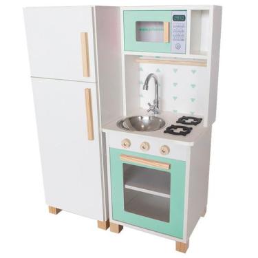 Imagem de Kit Mini Cozinha Infantil com Geladeira - Eita Casa Perfeita, Verde cl