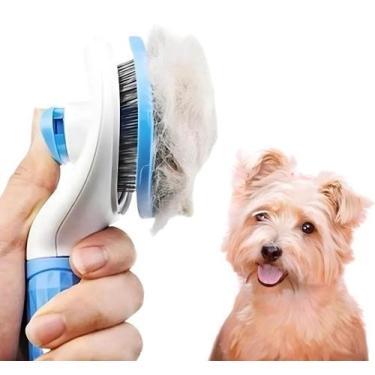 Imagem de Escova Tira Pelos Mortos Pet Automatica Rasqueadeira Mágica Gato Cães 