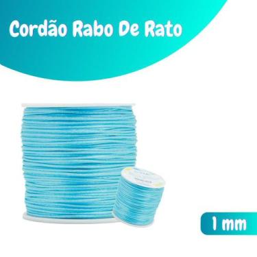 Imagem de Fio De Seda Azul Bebê - Cordão Rabo De Rato 1mm - Nybc