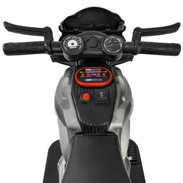 Imagem de Moto Elétrica Infantil Esportiva Dark 6v Resistente Cor Preto Com Carr