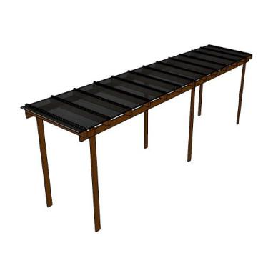 Imagem de Kit Policarbonato Fume 6mm 8,00m x 1,50m - Perfis Naturais - RM Polica