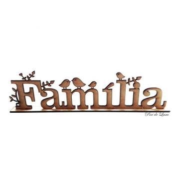 Imagem de Palavra Decorativa em Mdf Cru- Família - Poá de Luxo