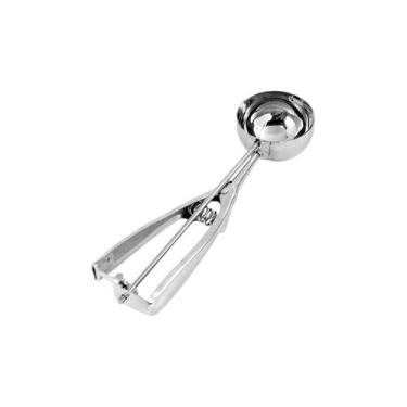 Imagem de Collher de Sorvete Inox com Ejetor Bola Solta Fácil - Kehome, PRATA, U