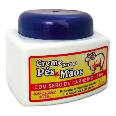 Imagem de Creme para Mãos e Pés Com Sebo De Carneiro San Jully 240g, Branco
