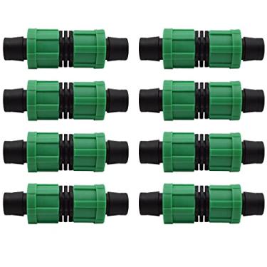 Imagem de MARRTEUM Conexões retas de irrigação por gotejamento, conectores universais de junta de extremidade de bloqueio farpado para sistema de irrigação de tubo de gotejamento de 16-17 mm [8 peças, verde]