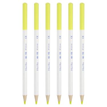 Imagem de PATIKIL Conjunto de lápis de cor amarelo fluorescente, 6 lápis de cor a óleo, lápis de desenho de madeira para artistas, pintura, esboço