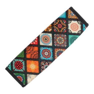 Imagem de Hihaha Manga estilo boêmio cinto de segurança almofada de ombro/mochila almofada de ombro multifuncional capa de cinto de segurança para caminhão carro SUV/conforto respirável couro sintético 6,5 x 23