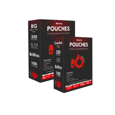 Imagem de 200 Plástico Plastificação CRACHÁ e RG 0,10mm 250 Micras - Grafity