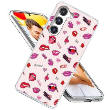 Imagem de Capa para Galaxy S23, capa para Samsung S23 para meninas e mulheres, capa protetora ARTIOSIT à prova de choque fina fina macia TPU transparente para Galaxy S23 6.1, desenho animado rosa menina pop art
