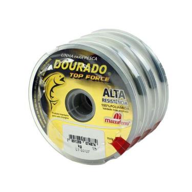 Imagem de Kit 3 Linhas Monofilamento Mazzaferro Dourado Top Force 0,70mm 65.7lb/