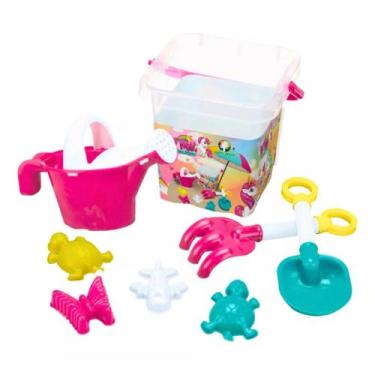 Imagem de Kit Praia Baldinho c/ Acessórios e Regador Unicórnio Mágico - Monte Lí