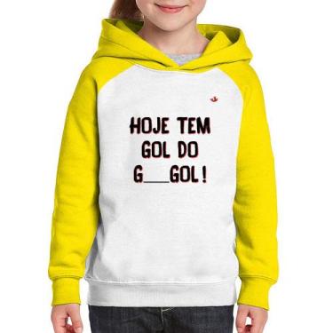 Imagem de Moletom Infantil Hoje tem gol do G ___ gol! - Foca na Moda, Branco, Am