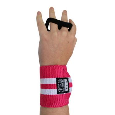 Imagem de Grip com munhequeira Rosa com Branco Protetor Mão - Pro Trainer, G