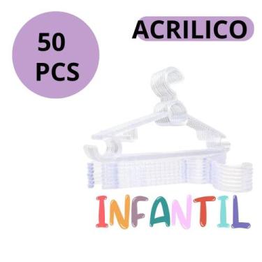 Imagem de KIT 50 Cabide Infantil Titureiro De Luxo Executivo Reforçado Organizar