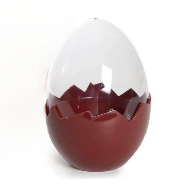 Imagem de Ovo Transparente Marrom/Cristal em Acrílico - 12cm - 1 unidade - Rizzo