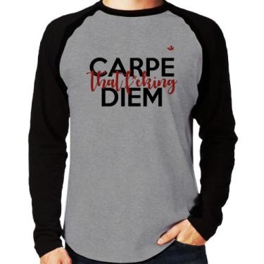 Imagem de Camiseta Raglan Carpe that fucking Diem Manga Longa - Foca na Moda, Ci