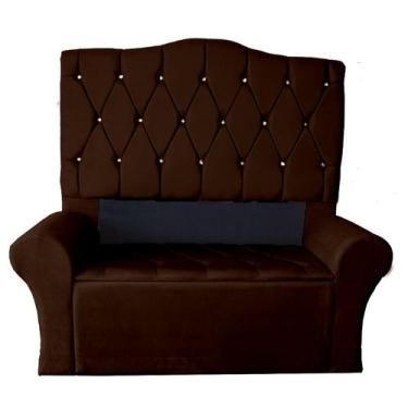 Imagem de Cabeceira Luxo + Recamier Baú Para Cama Box Casal King Size 195 Cm - S